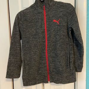 Boys black and red Puma sweater.